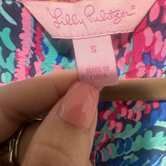 Lily Pulitzer Women's Multi Color Betty Electric Racer Back 100% Silk Dress S - Picture 3 of 4